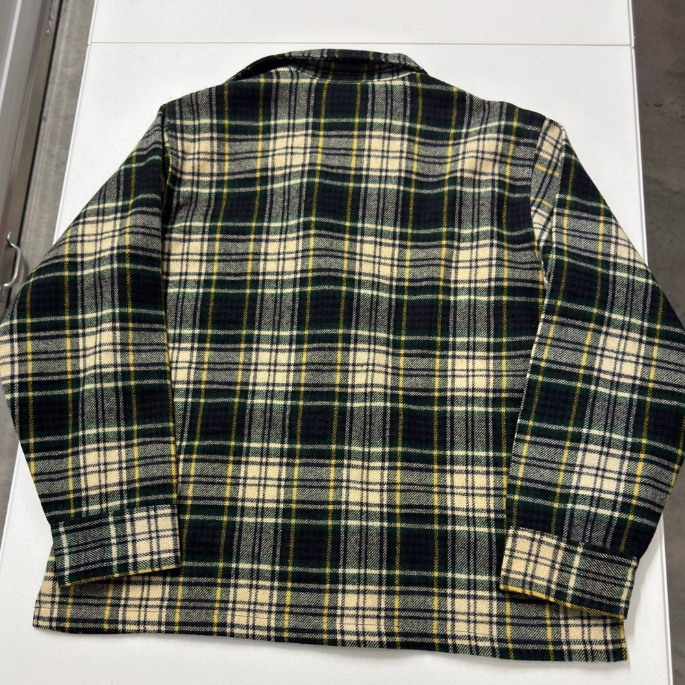 Vintage LL Bean Flannel Popover Mens large Plaid Excellent Wool Shirt Jacket - Picture 5 of 7